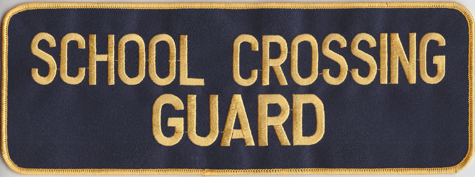 SCHOOL CROSSING GUARD Gold on Navy Blue Back Panel Patch 4 x 11